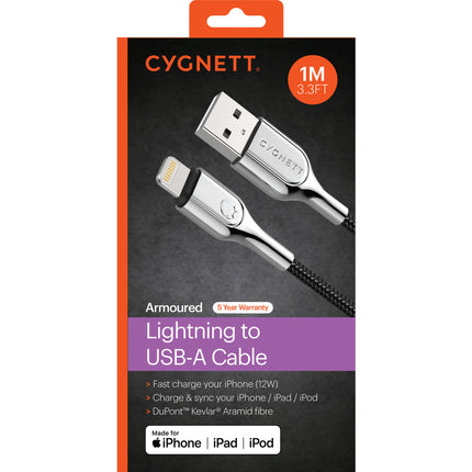 Cygnett Armoured Braided Lightning naar USB Kabel