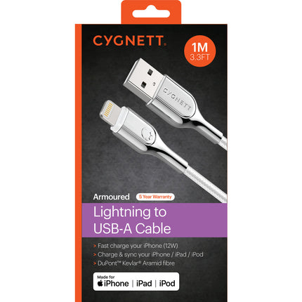 Cygnett Armoured Braided Lightning naar USB Kabel