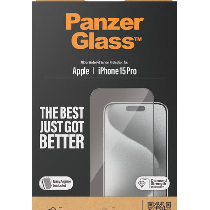 PanzerGlass Apple iPhone 15 Pro - Ultra-Wide Fit met EasyAligner