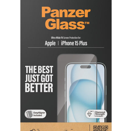 PanzerGlass Apple iPhone 15 Plus - Ultra-Wide Fit met EasyAligner