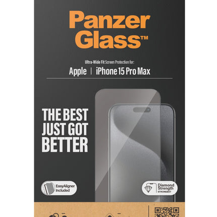 PanzerGlass Apple iPhone 15 Pro Max - Ultra-Wide Fit met EasyAligner