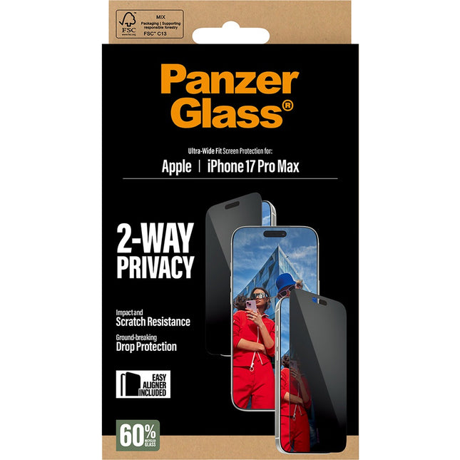 Panzerglass Apple iPhone 17 Pro Max Privacy | Ultra-Wide Fit
