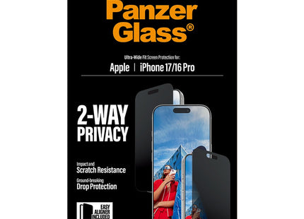 Panzerglass Apple iPhone 17/16 Pro Privacy | Ultra-Wide Fit