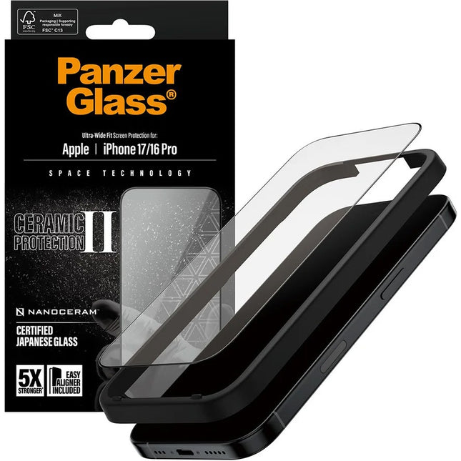 Panzerglass Ceramic II Apple iPhone 17/16 Pro | Ultra-Wide Fit