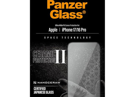 Panzerglass Ceramic II Apple iPhone 17/16 Pro | Ultra-Wide Fit