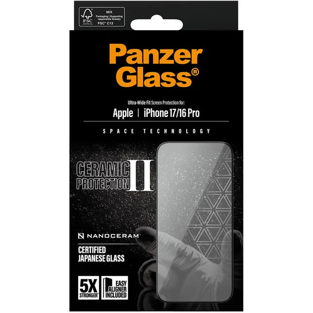 Panzerglass Ceramic II Apple iPhone 17/16 Pro | Ultra-Wide Fit