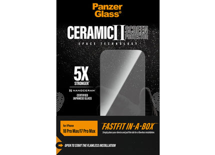 Panzerglass Ceramic II Apple iPhone 18 Pro Max | Ultra-Wide Fit Fast Fit
