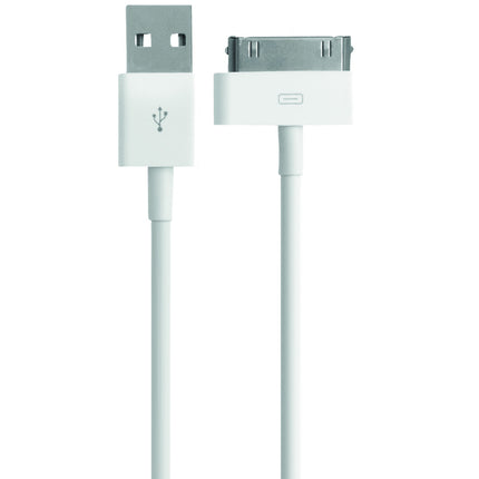 Mobiparts Apple 30 Pin naar USB kabel 2.4A 1 meter Wit