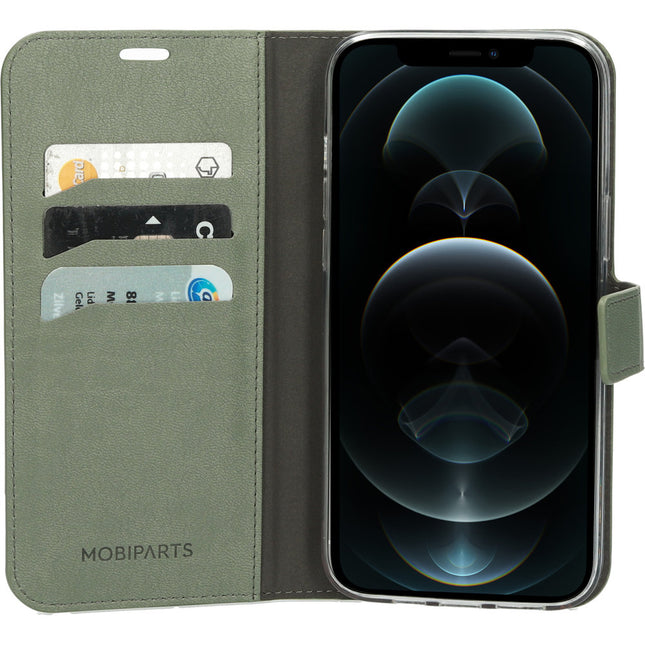 Mobiparts Wallet Case Apple iPhone 12 Pro Max Groen