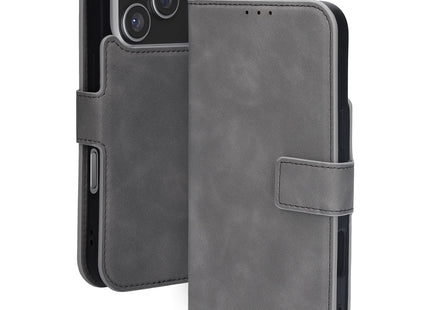 Mobiparts Classic Wallet Case Apple iPhone 17 Pro Grijs (MagSafe Compatible)