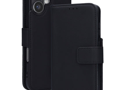 Mobiparts Wallet Case Apple iPhone 17 Zwart Leer (MagSafe Compatible)
