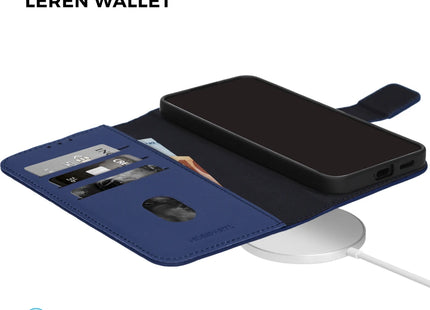 Mobiparts Leather Wallet Case Apple iPhone Air Blue (MagSafe Compatible)