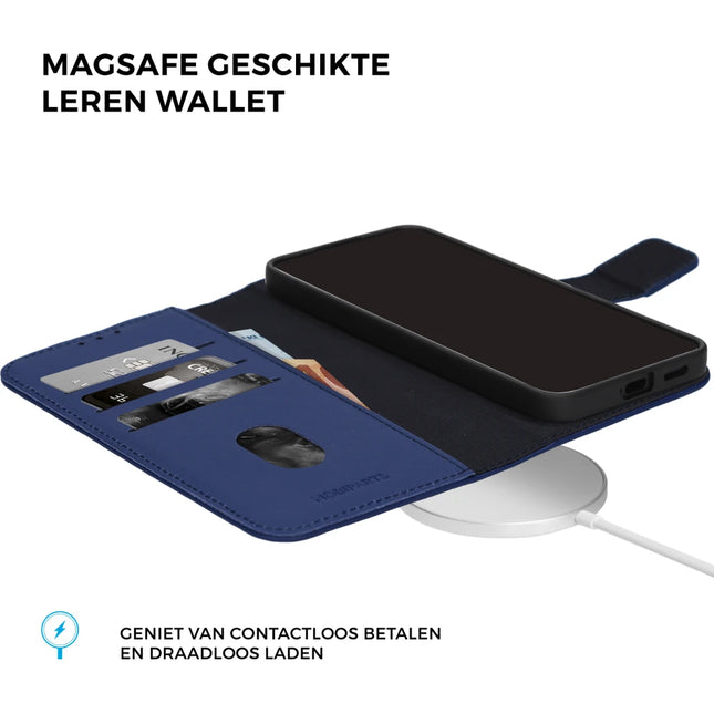 Mobiparts Leather Wallet Case Apple iPhone Air Blue (MagSafe Compatible)