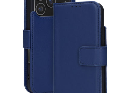 Mobiparts Leather Wallet Case Apple iPhone 17 Pro Blauw (MagSafe Compatible)