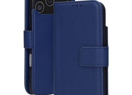 Mobiparts Leather Wallet Case Apple iPhone 17 Pro Max Blauw (MagSafe Compatible)
