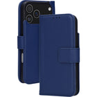 Mobiparts Leather Wallet Case Apple iPhone 17 Pro Max Blauw (MagSafe Compatible)