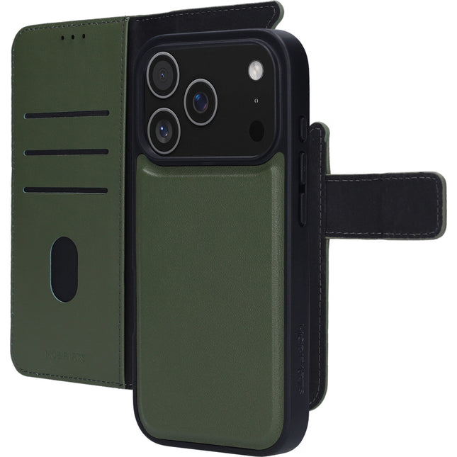 Mobiparts Leather 2 in 1 Wallet Case Apple iPhone 17 Pro Groen