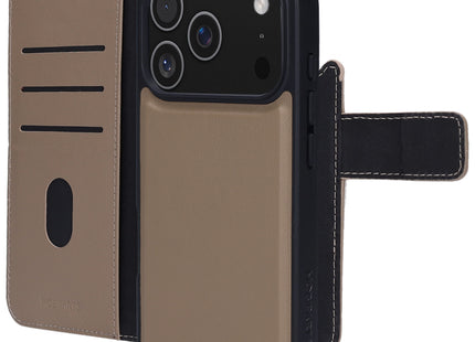 Mobiparts Leather 2 in 1 Wallet Case Apple iPhone 17 Pro Taupe