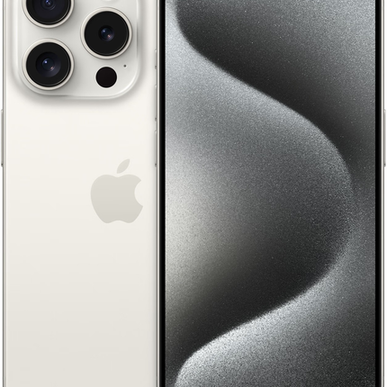 iPhone 15 Pro voor- en achterkant Titanium wit